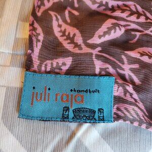 LIMITED EDITION JULI RAJA scarf; handwoven chiffon; wood block printed